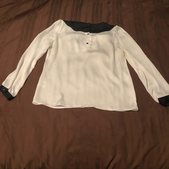Sandro Studio Black and White Silk Blouse - Picture 1 of 8